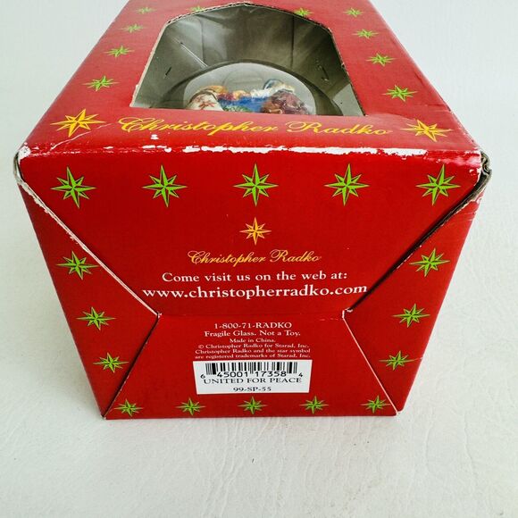 Christopher Radko United for Peace Christmas Ornament 2000 World New Open Box - Picture 8 of 8